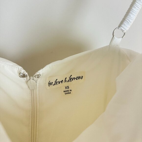 FOR LOVE & LEMONS Whipped Cream Taffeta Mini Dress in White Size X-Small - Picture 6 of 13